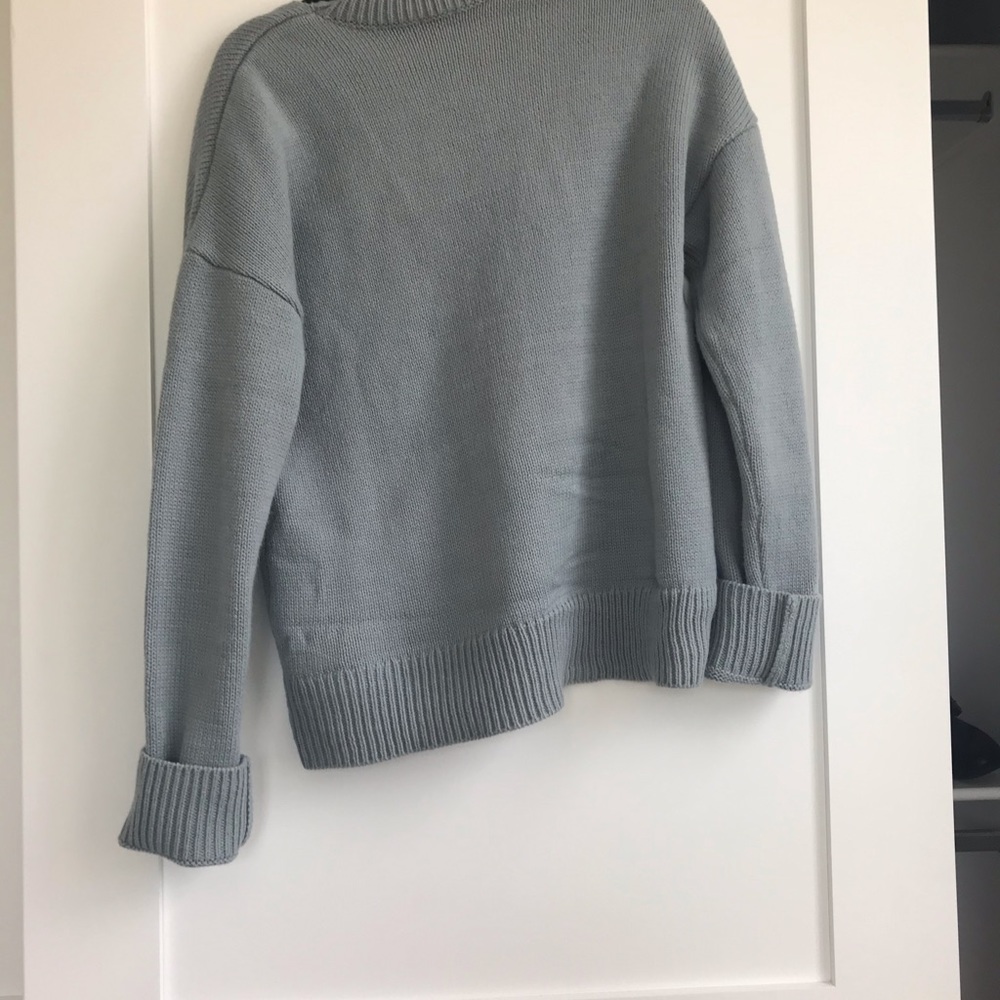 Tobi Dusty Blue V Neck cut out sweater - Picture 5 of 5